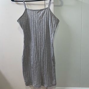 Grey Ribbed Tank Dress